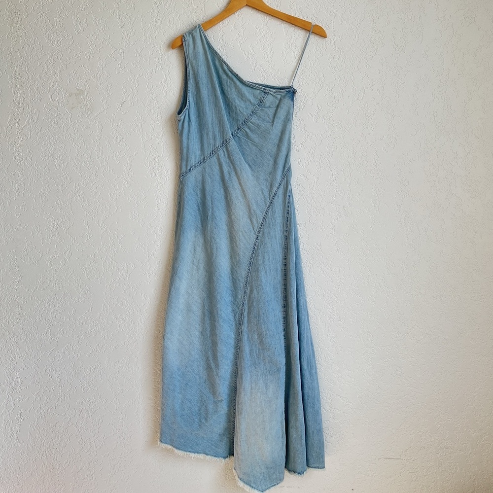 Zara Trf Asymmetric Denim Dress